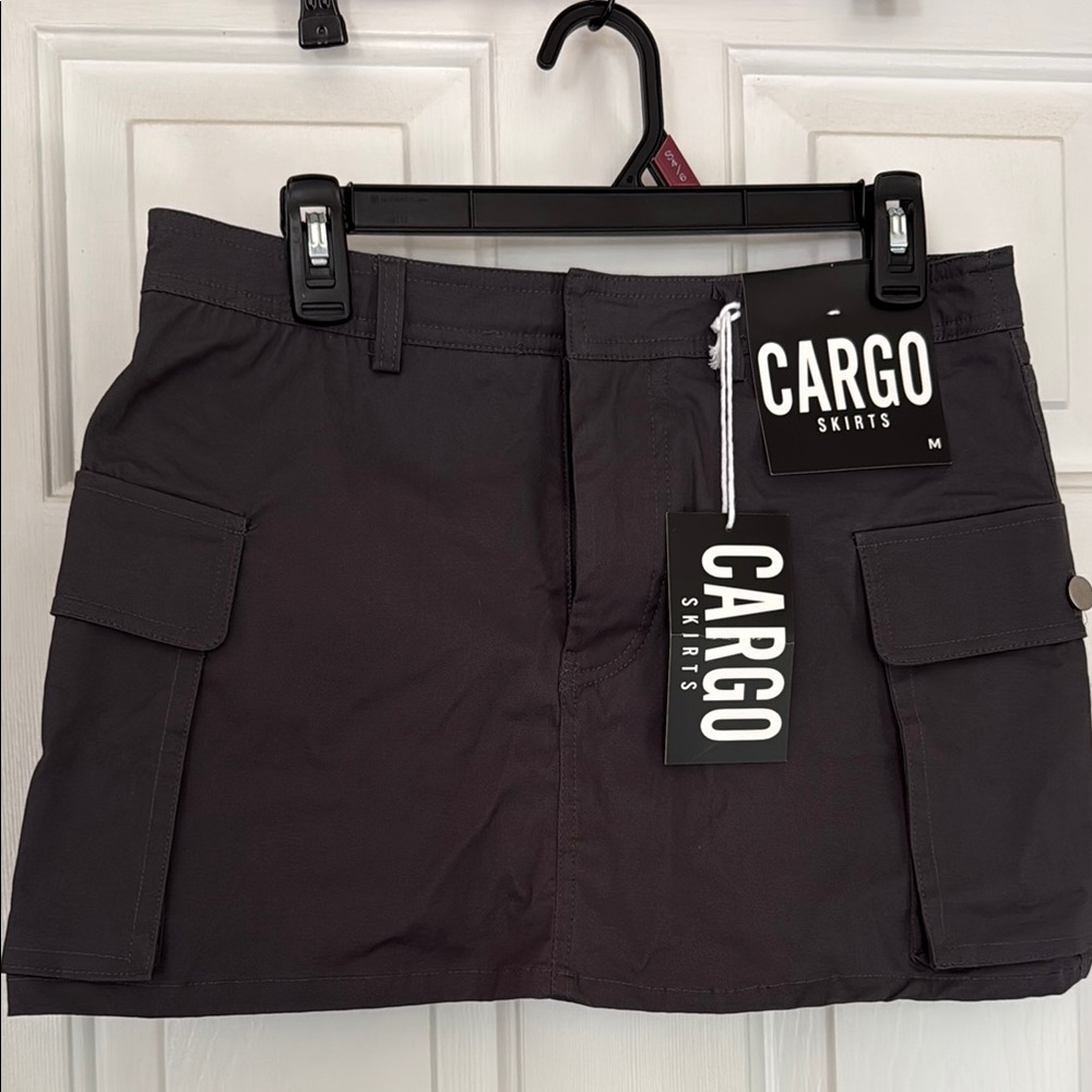 Cargo Skirt with Utility Pockets - Black